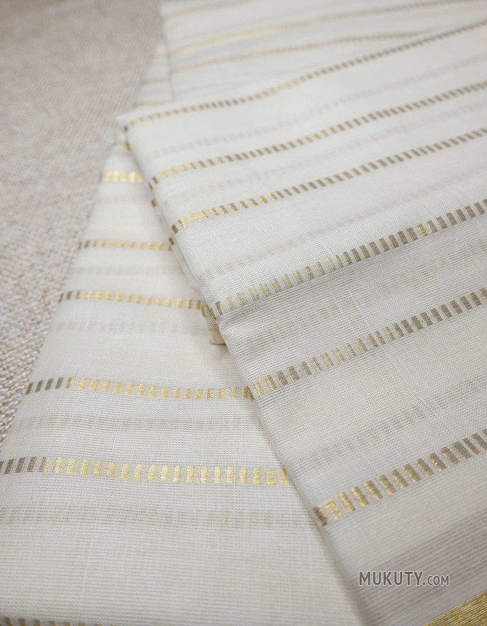 Kerala Kasavu Set Saree with Black and Pink Borders