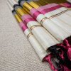 Kerala Kasavu Set Saree with Black and Pink Borders