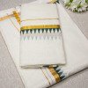 Cotton Set Mundu Temple Printing Green