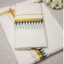 Cotton Set Mundu Temple Printing Green