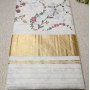 Kerala Traditional Golden Set Saree with Floral Print onion Design
